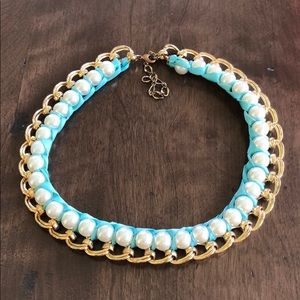 Gold, pearl, and blue intertwined ribbon!